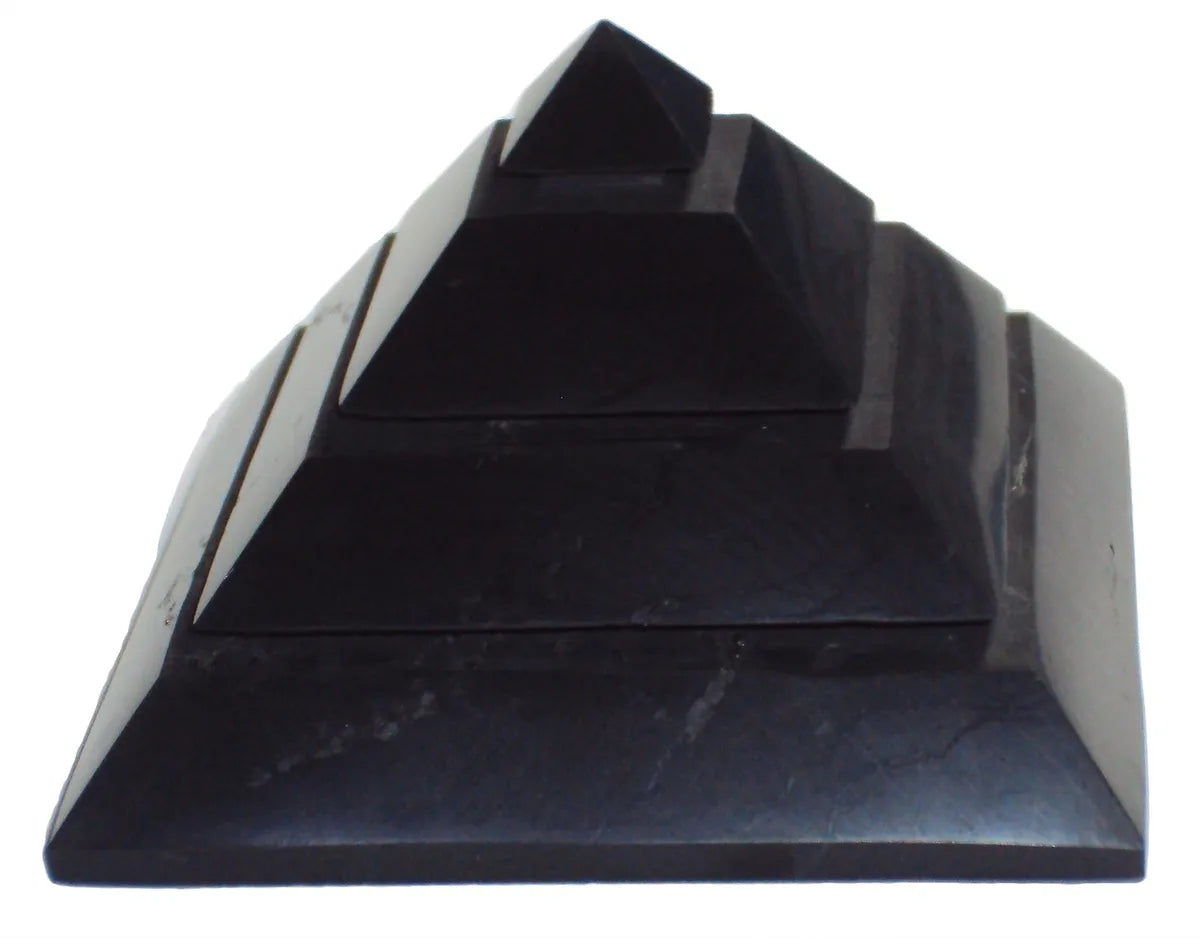 70mm Shungite Sakkara Pyramid, EMF Protection, Air Purifier Crystal Health Stone