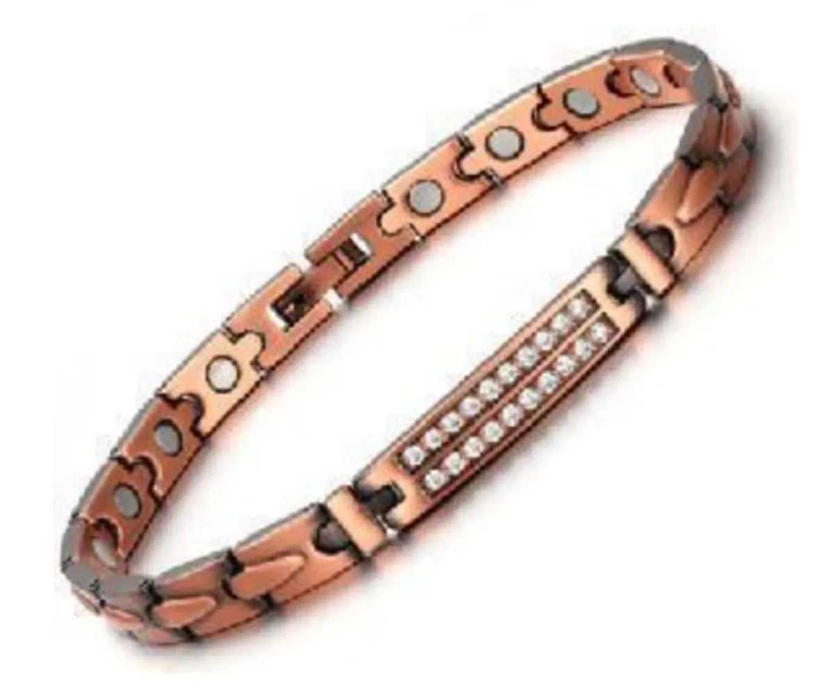 Diamante Copper Magnetic Bracelet Arthritis Pain Relief Bangle Healing Therapy