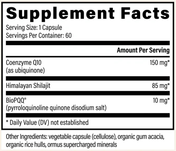 Global Healing CoQ10 & BIOPQQ Capsules with Himalayan Shiligit