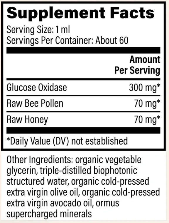 Global Healing Glucose Oxidase with Bee Pollen and Raw Honey