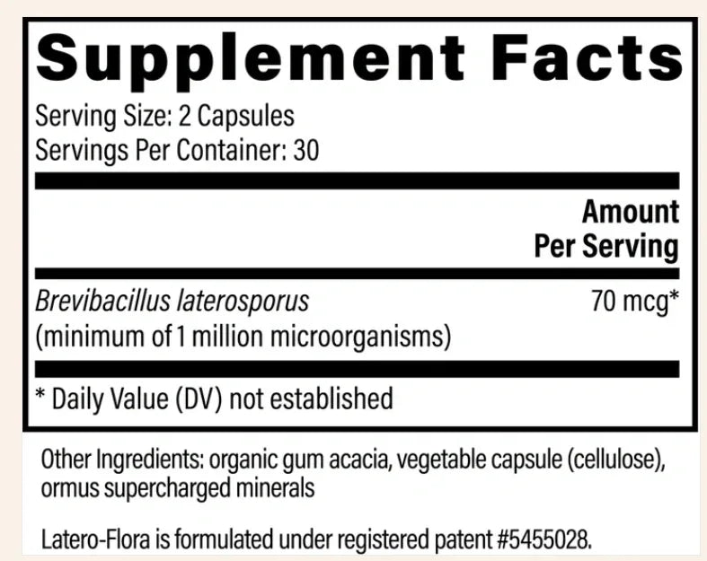 Global Healing Latero-Flora, Probiotic Supplement for Gut Health, Digestion and Candida Cleanse