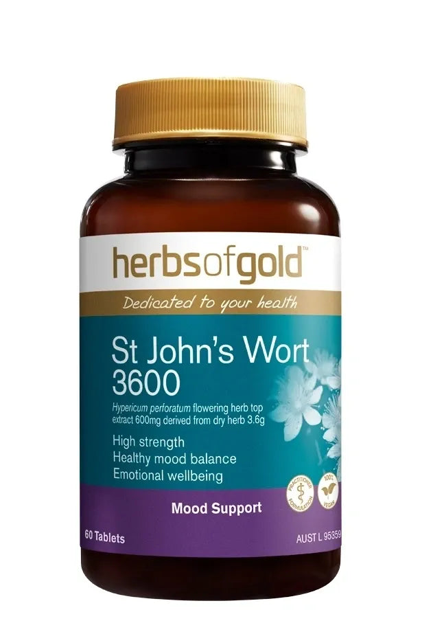 Herbs of Gold St Johns Wort 600mg Hypericum Perforatum Mood Balance