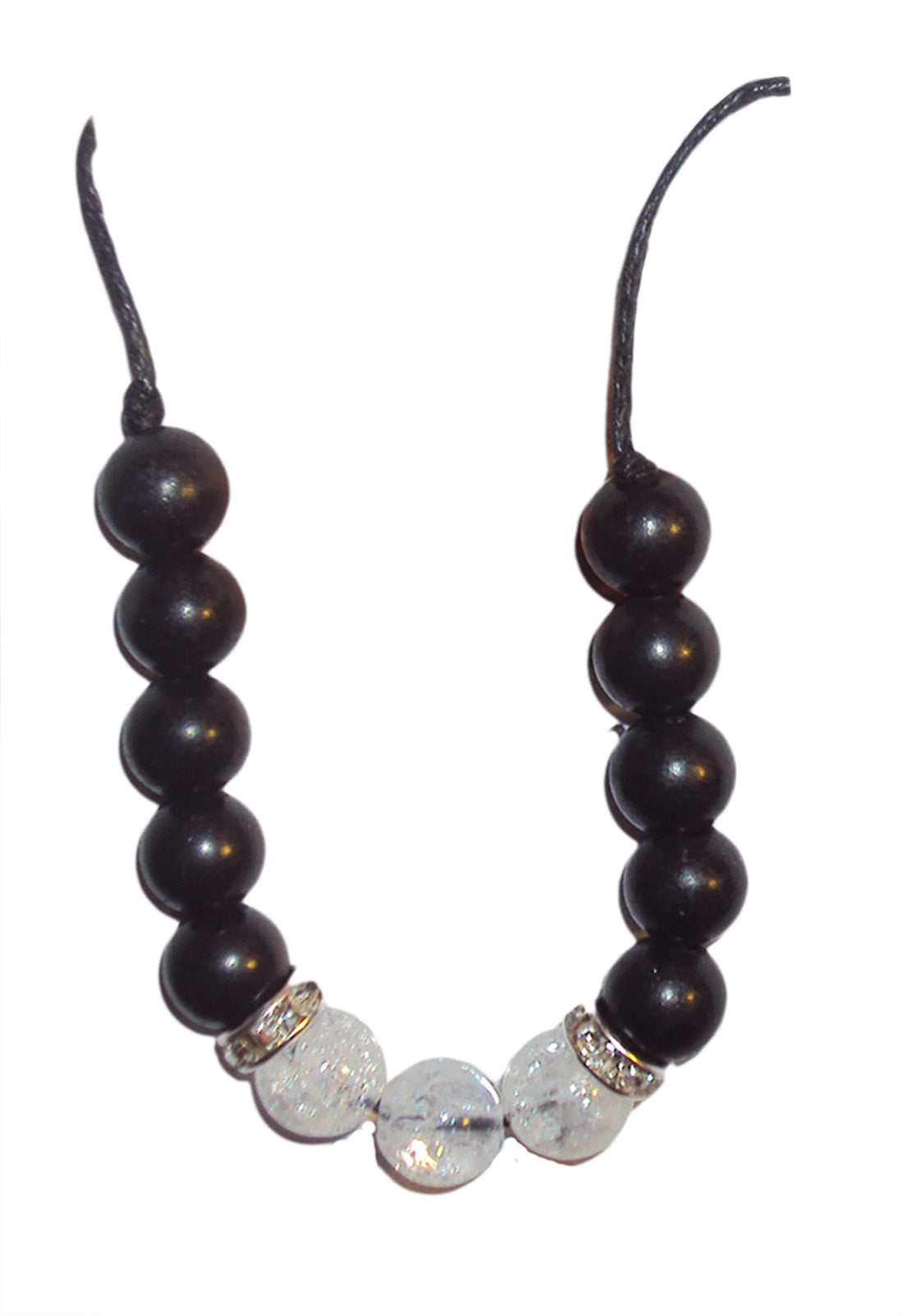Shungite Bead Bracelet Pendant, Genuine Russian Shungite Cracked Quartz Necklace