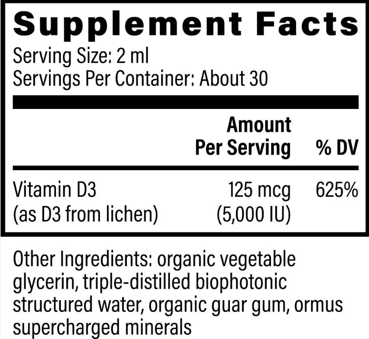Organic Vitamin D3 5000 IU, Global Healing Plant Based D3