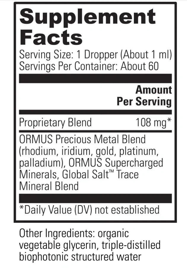 Ormus Earth Minerals - Energetically Enhanced Trace Minerals 60ml
