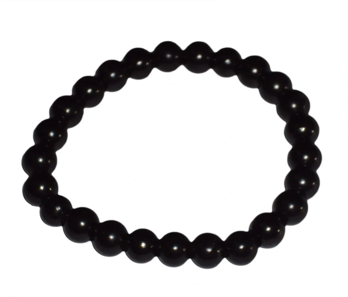 RUSSIAN SHUNGITE 8MM BEAD BRACELET 100% SOLID KARELIAN SHUNGITE EMF PROTECTION