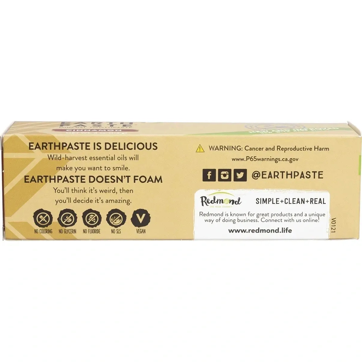 Redmond Real Salt Natural Bentonite clay Cinnamon Silver Earth Paste Toothpaste