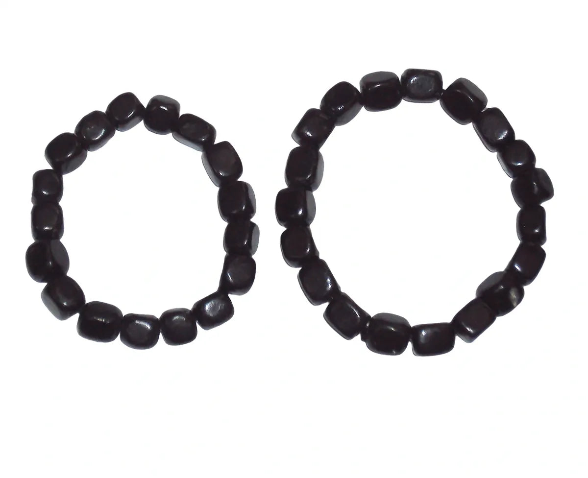 Shungite Bracelet Tumbled Cube Crystal Chip Stones, 10 - 6mm Pieces