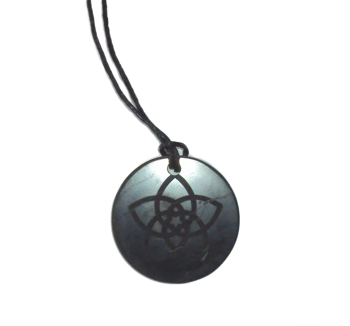 Shungite Flower Pendant Necklace EMF Protection Miracle Healing Stone 7g