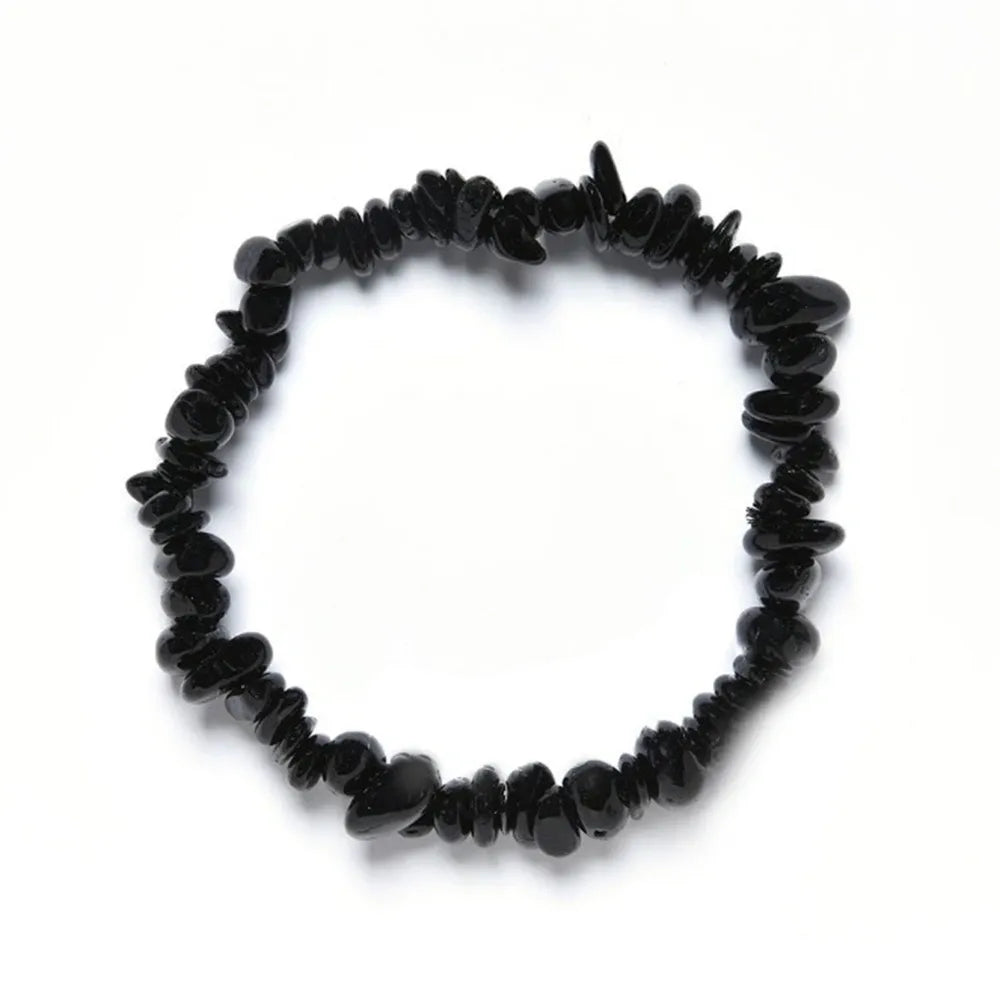 Tourmaline Bracelet, EMF Protection Black Tourmaline Natural Crystal Stone Beads