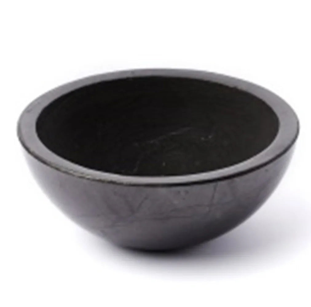 100mm Shungite Crystal Bowl Chalis Phone Holder Energize Fruit Water Food Karelian