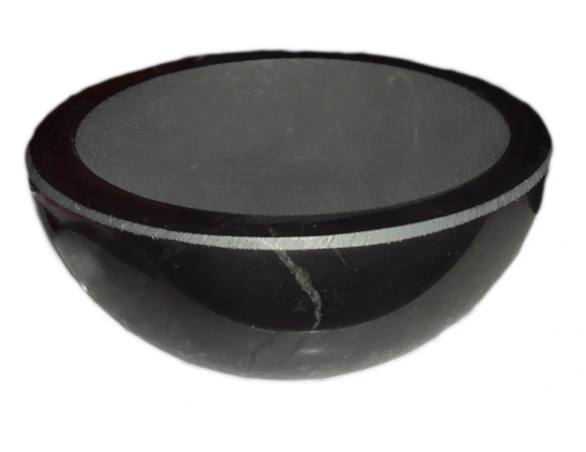 100mm Shungite Crystal Bowl Chalis Phone Holder Energize Fruit Water Food Karelian