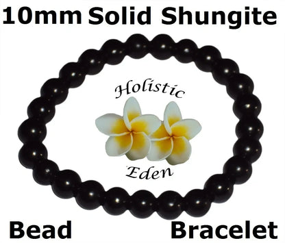 RUSSIAN SHUNGITE AMBER 8MM BEAD BRACELET SOLID KARELIAN SHUNGITE EMF PROTECTION