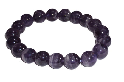 10mm Natural Amethyst Crystal Bead Bracelet Tumbled Gemstone Beads Brazil