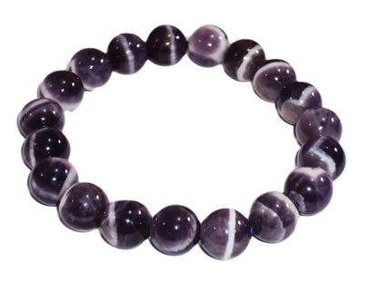 10mm Natural Chevron Dream Amethyst Crystal Bead Bracelet Gemstone Beads Brazil
