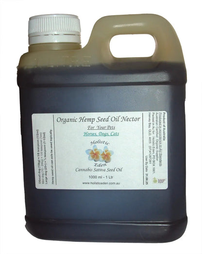 1Lt Organic Hemp Seed Oil Nector for Cats Dogs Horses Pain Releif Stress Anxiety