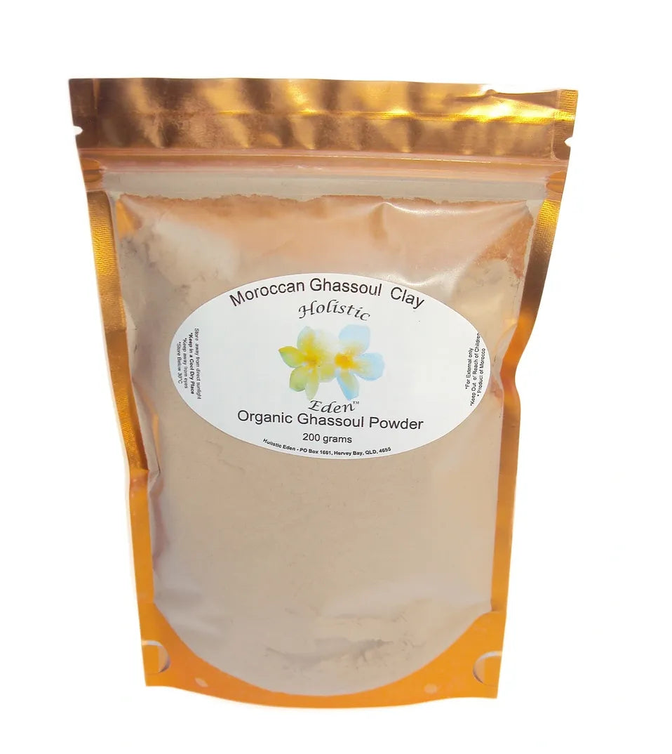 200g Moroccan Natural Ghassoul Lava Clay Powder Face Mask, Hair Shampoo - ORGANIC