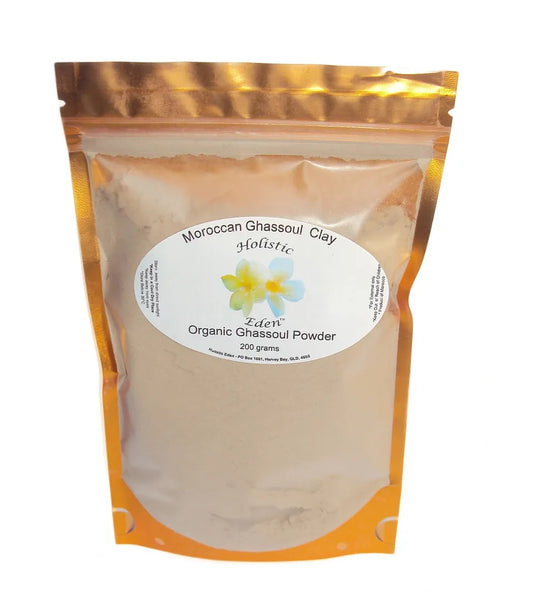 200g Moroccan Natural Ghassoul Lava Clay Powder Face Mask, Hair Shampoo - ORGANIC