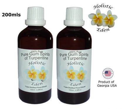200ml 100% Pure Gum Spirits of Turpentine ORGANIC Pine Resin/Rosin Pinus Elliottii