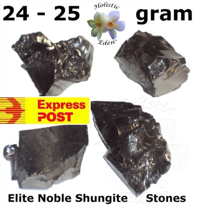 24 - 25 Gram Elite Noble Shungite Rough Stone Water Purification EMF Protection