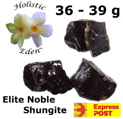 36 - 39 Gram Elite Noble Shungite Rough Stone Water Purification EMF Protection