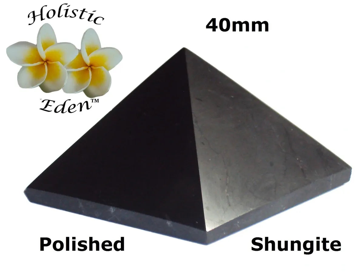 40mm Shungite Polished Pyramid EMF Protection