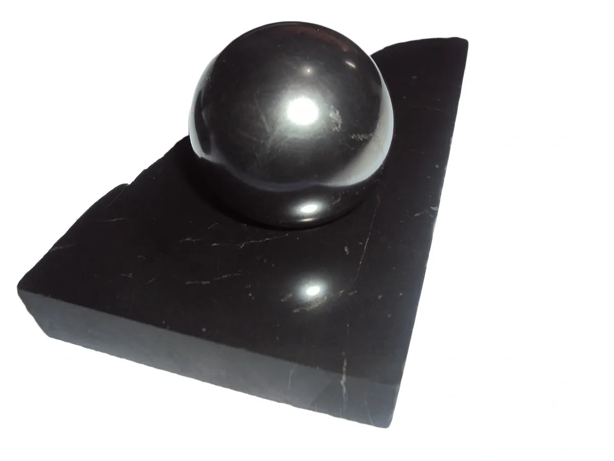 40mm Shungite Sphere + Stand, EMF Protection