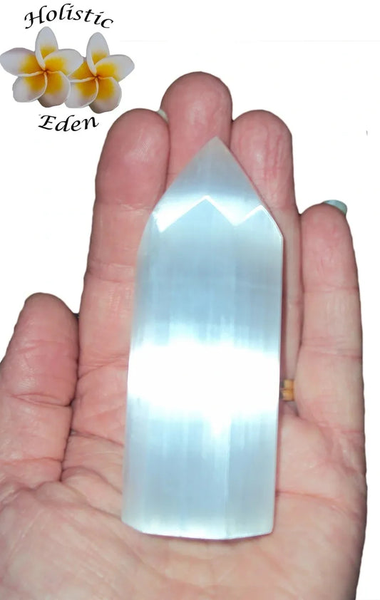 4" Selenite Tower - Generator, 10cm High Grade Moroccan Crystal Charging Stone