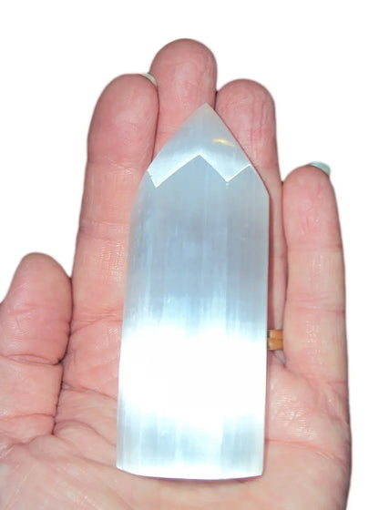 4" Selenite Tower - Generator, 10cm High Grade Moroccan Crystal Charging Stone