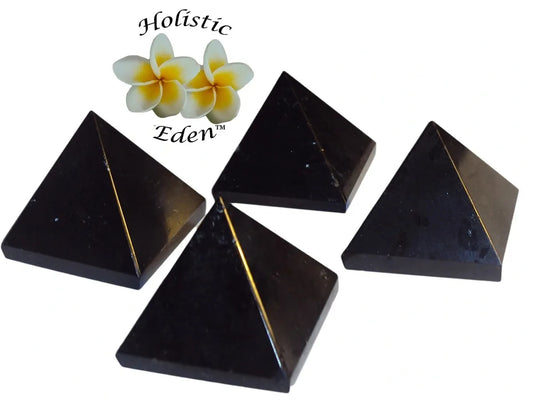 4cm Black Tourmaline Polished Pyramid EMF Protection Crystal Health Stone