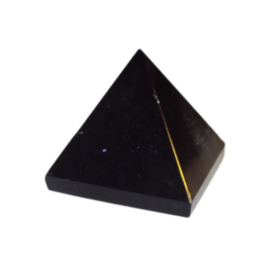 4cm Black Tourmaline Polished Pyramid EMF Protection Crystal Health Stone