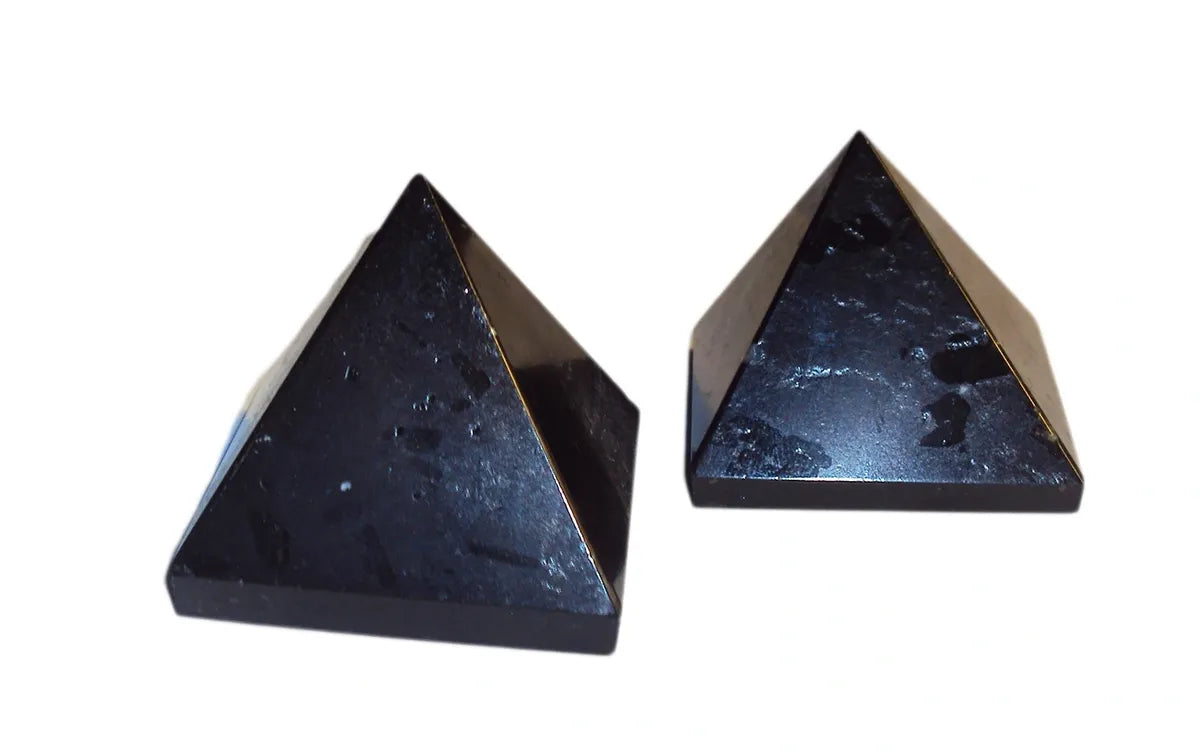 4cm Black Tourmaline Polished Pyramid EMF Protection Crystal Health Stone