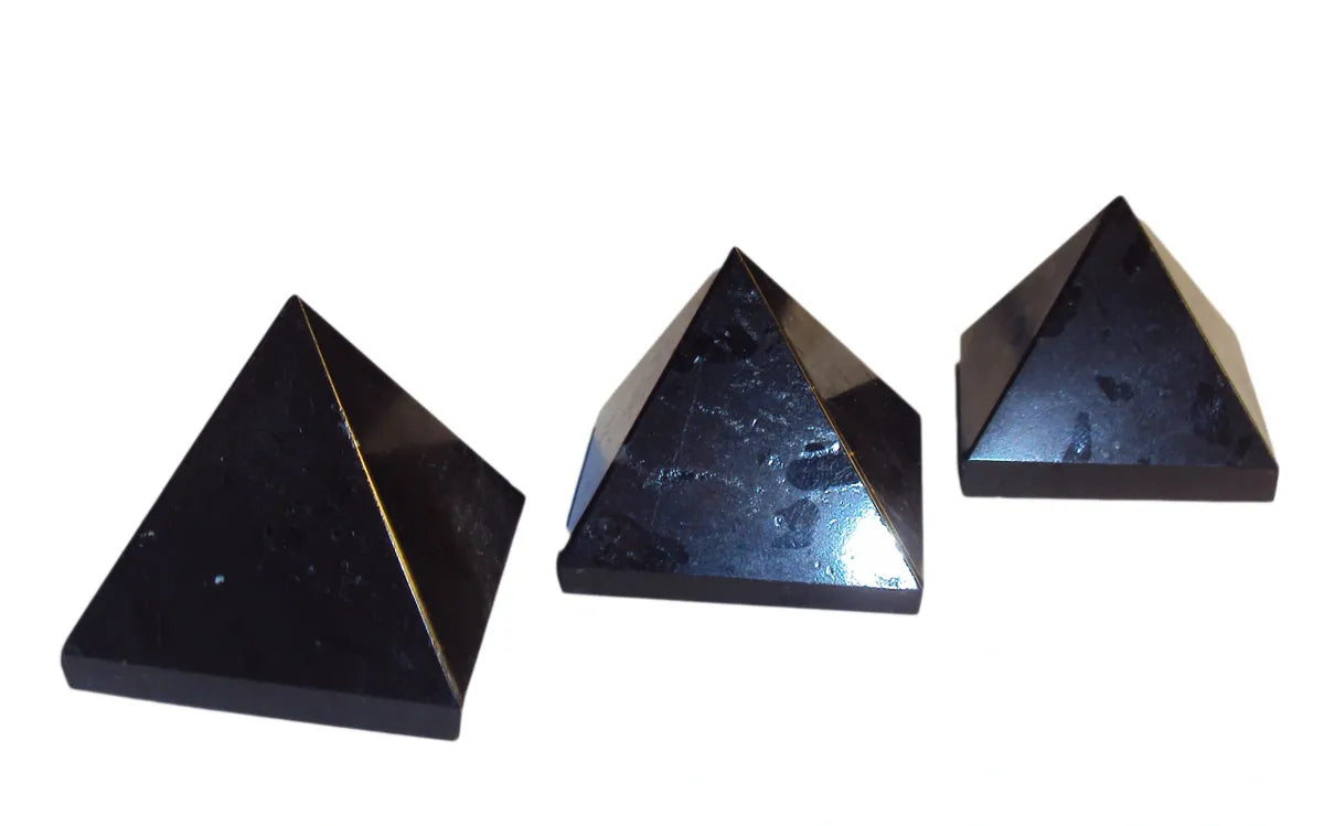 4cm Black Tourmaline Polished Pyramid EMF Protection Crystal Health Stone