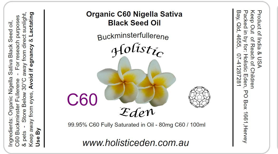 C60 Black Cumin Seed Oil 99.99% SUBLIMED Pure Carbon 60 Fullerene Cold Pressed