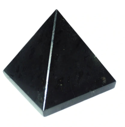 50mm Black Tourmaline Polished Pyramid EMF Protection Crystal Healing Stone