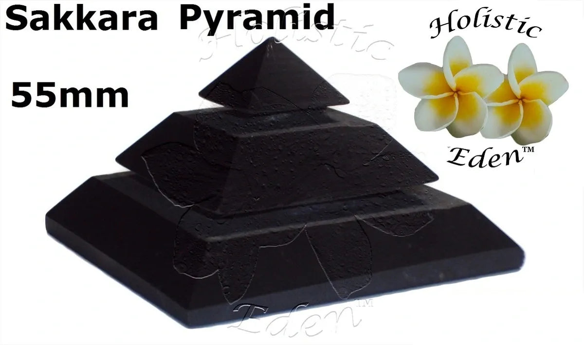 55mm Shungite Sakkara Pyramid, EMF Protection
