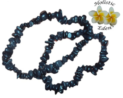 6mm Shungite Bracelet Chip, Bead Stretch Bracelet High Carbon EMF Protection