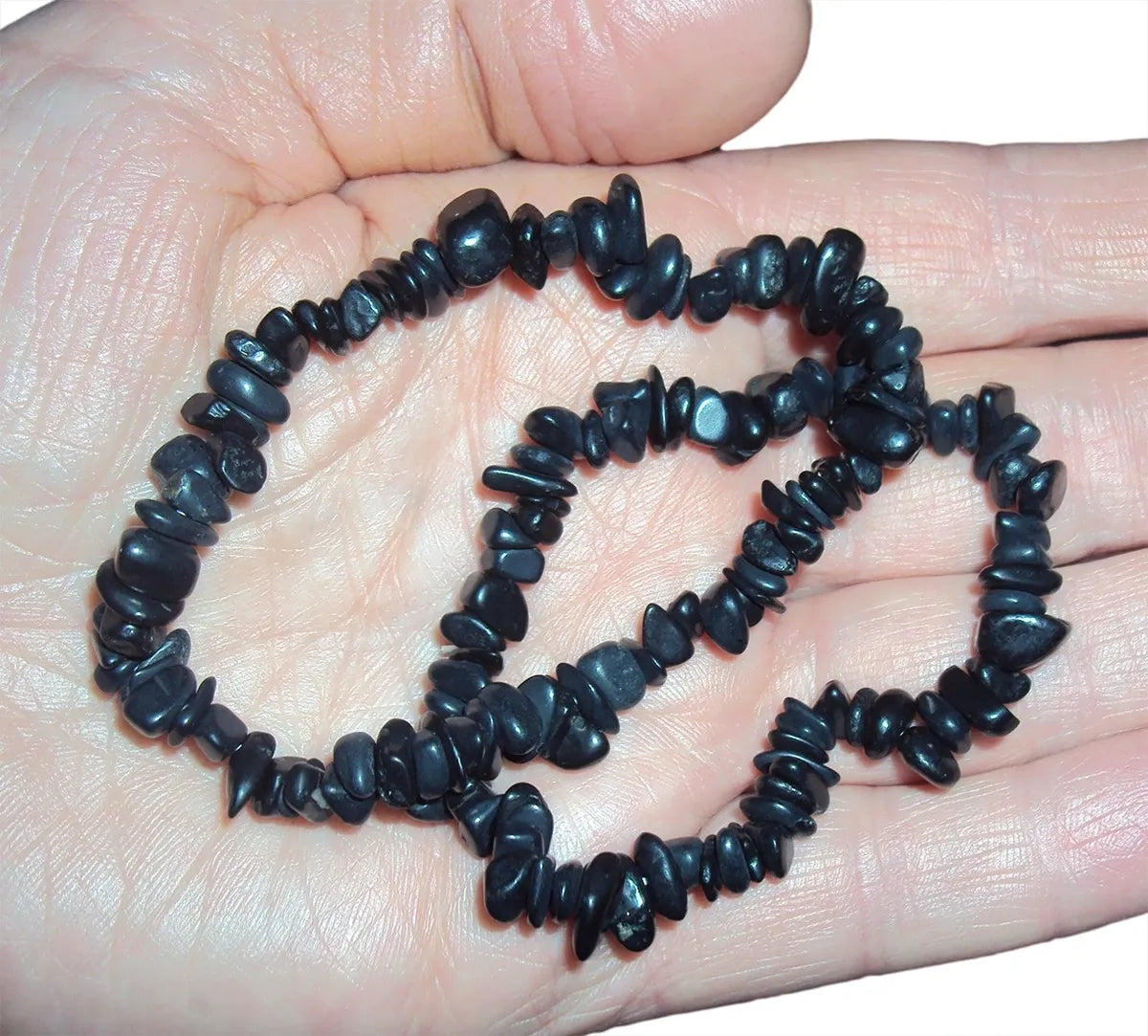 6mm Shungite Bracelet Chip, Bead Stretch Bracelet High Carbon EMF Protection