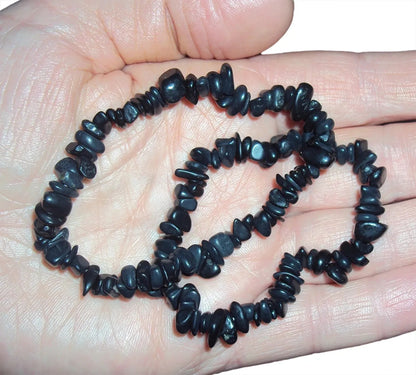6mm Shungite Bracelet Chip, Bead Stretch Bracelet High Carbon EMF Protection