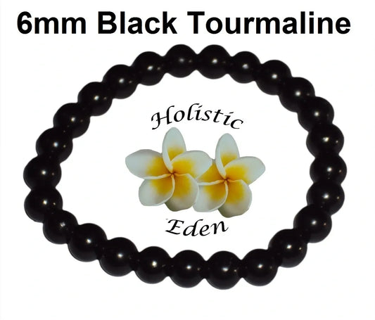 6mm Tourmaline Bracelet Beads Black Tourmaline Bracelet EMF PROTECTION Crystal