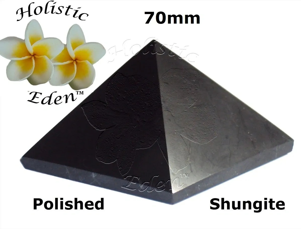 70mm Shungite Polished Pyramid EMF Protection