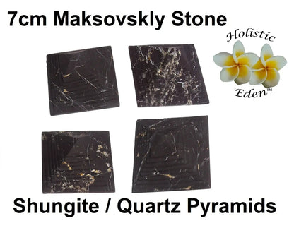 70mm Shungite Quartz Ribbed Pyramid EMF Protection Air Purifier Crystal Stone