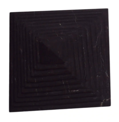 70mm Shungite Ribbed Pyramid EMF Protection, Air Purifier Crystal Health Stone
