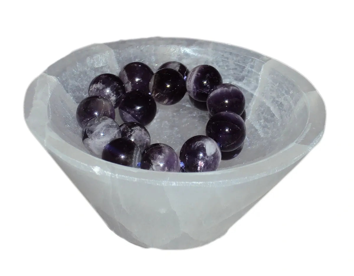 75 - 80mm Selenite Bowl High Quality Round Moroccan Crystal Charging Bowl