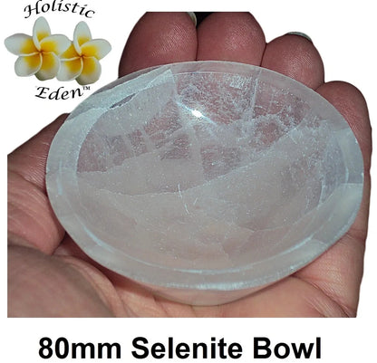 75 - 80mm Selenite Bowl High Quality Round Moroccan Crystal Charging Bowl