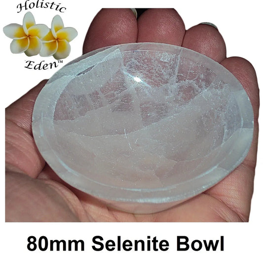 75 - 80mm Selenite Bowl High Quality Round Moroccan Crystal Charging Bowl