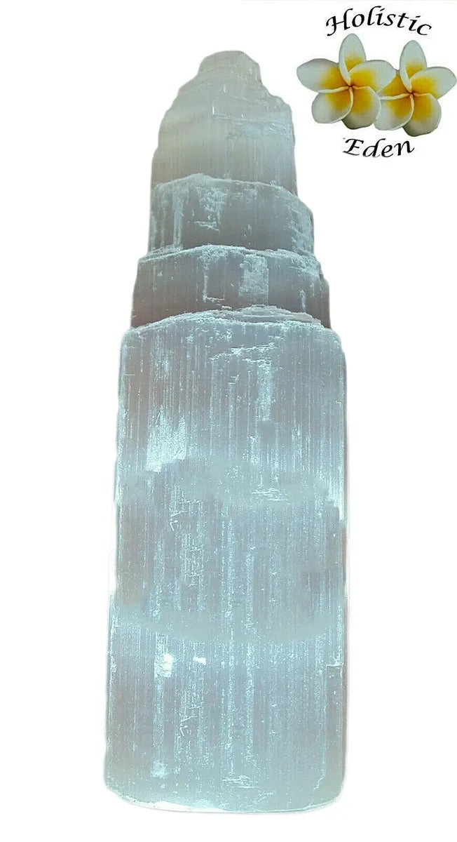7" Selenite Crystal Tower, High Grade Stone from Morocco 180mm Generator