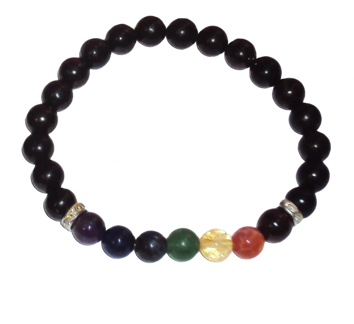 8mm SHUNGITE BEAD CHAKRA BRACELET KARELIAN SHUNGITE EMF PROTECTION