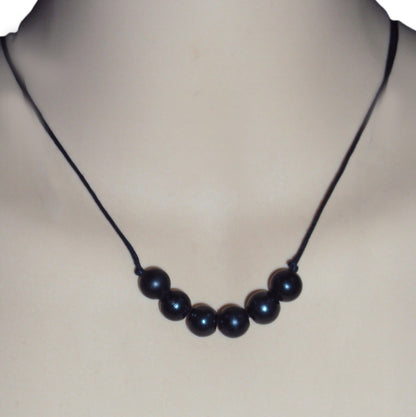 SHUNGITE BEAD PENDANT, Necklace EMF Protection Russian Healing Stone