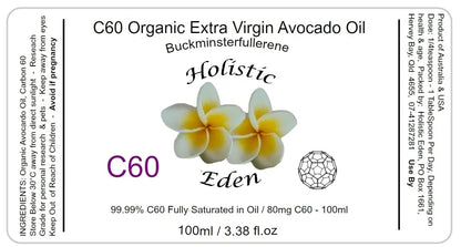 99.99% SUBLIMED C60 Avocado Oil Carbon 60 Fullerene Saturated Organic Cold Pressed Oil